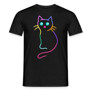 Bébé Kawaii Chat Coloré Enfants Animaux Chat - T-shirt homme - noir - Devant - AI Model Male 178 light (178cm)