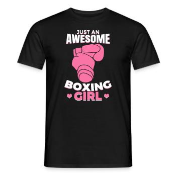 Just a great boxing girl - Men's T-Shirt - black - Front - AI Model Male 178 light (178cm)