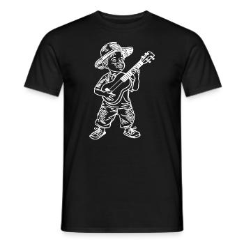 Ukulele Junge Zeichnung - Männer T-Shirt - Schwarz - Vorne - AI Model Male 178 light (178cm)