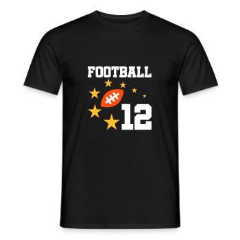 Football 12 (Football, Sterne) - Männer T-Shirt - Schwarz - Vorne - AI Model Male 178 light (178cm)