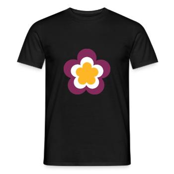 70s Flower Pattern Retro Hippie Festival - Men's T-Shirt - black - Front - AI Model Male 178 light (178cm)