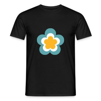 Années 70 Fleur Motif Rétro Hippie Fleurs Puissance - T-shirt homme - noir - Devant - AI Model Male 178 light (178cm)