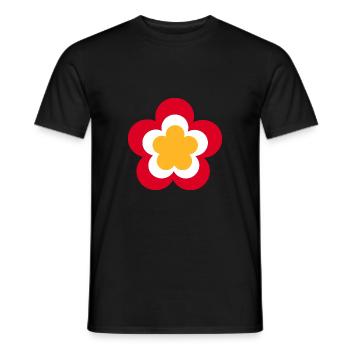 70s Flower Pattern Red - Men's T-Shirt - black - Front - AI Model Male 178 light (178cm)