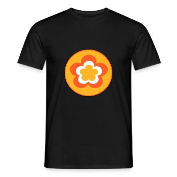 70s Flower Pattern - Men's T-Shirt - black - Front - AI Model Male 178 light (178cm)