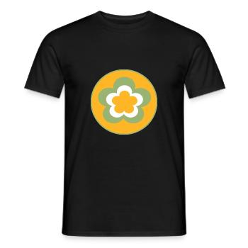 70s Flower Pattern - Men's T-Shirt - black - Front - AI Model Male 178 light (178cm)