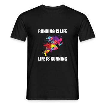 Laufen Rennen Joggen Sport Fitness Design - Männer T-Shirt - Schwarz - Vorne - AI Model Male 178 light (178cm)