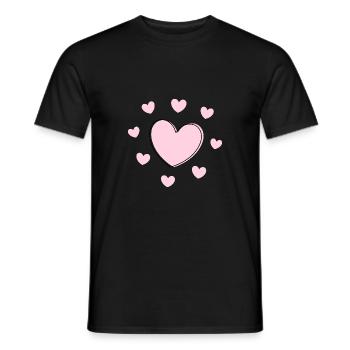 rosarotes Herz Herz rosa Geschenk Valentinstag - Männer T-Shirt - Schwarz - Vorne - AI Model Male 178 light (178cm)