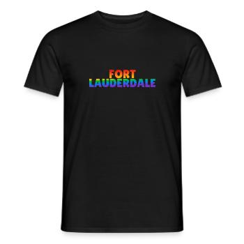 Fort Lauderdale Regenbogen LGBTQ Gay Pride - Männer T-Shirt - Schwarz - Vorne - AI Model Male 178 light (178cm)