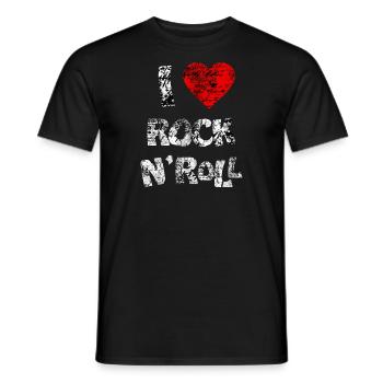 I LOVE ROCK N'ROLL - Men's T-Shirt - black - Front - AI Model Male 178 light (178cm)
