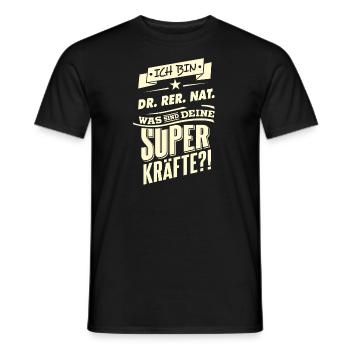 Superkräfte ich bin DR RER NAT - RAHMENLOS - Männer T-Shirt - Schwarz - Vorne - AI Model Male 178 light (178cm)