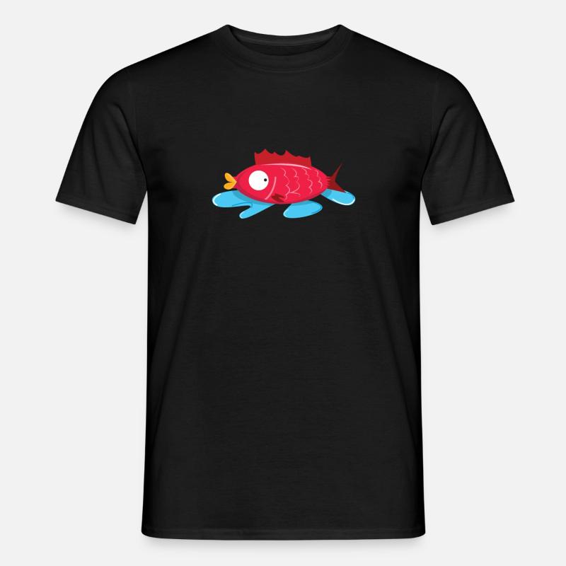 Fisch ohne wasser - Männer T-Shirt - Schwarz