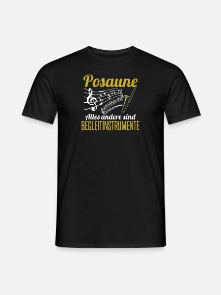 Musiker Posaune Shirt | Musikinstrument Geschenk - Männer T-Shirt - Schwarz