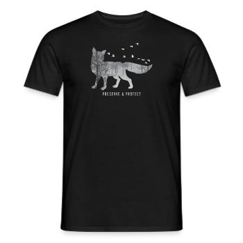 Preserve & Protect Protection de l'environnement Protection du climat Fuchs - T-shirt homme - noir - Devant - AI Model Male 178 light (178cm)