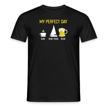 MY PERFECT DAY Segeln Segelboot T-Shirt - Männer T-Shirt - Schwarz - Vorne - AI Model Male 178 light (178cm)
