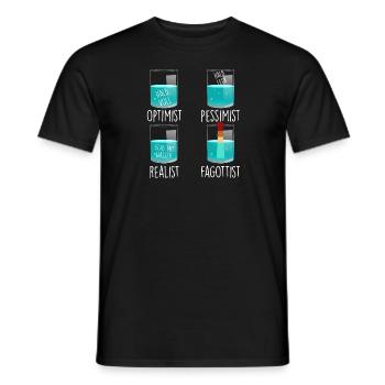 Optimist Pessimist Realist Oboist Orchester Oboe - Männer T-Shirt - Schwarz - Vorne - AI Model Male 178 light (178cm)