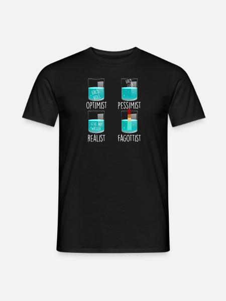 Optimist Pessimist Realist Oboist Orchester Oboe - Männer T-Shirt - Schwarz