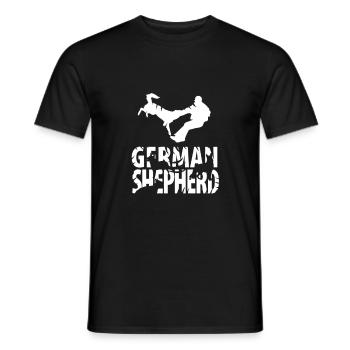 Berger allemand IGP / Chien de berger allemand - T-shirt homme - noir - Devant - AI Model Male 178 light (178cm)