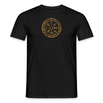 Wikinger Kompass Vegvisir Viking Kelten Geschenk - Männer T-Shirt - Schwarz - Vorne - AI Model Male 178 light (178cm)