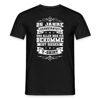Silver Wedding Wedding 25 Year Anniversary - Men's T-Shirt - black - Front - AI Model Male 178 light (178cm)