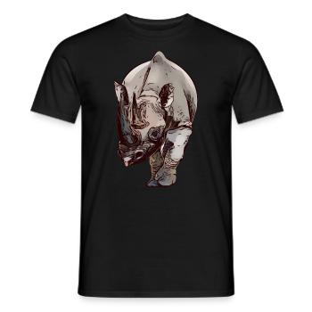 Rhino africaine Rhinocéros Visage animal - T-shirt homme - noir - Devant - AI Model Male 178 light (178cm)