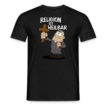Religion ist heilbar anti Kirche shirt - Männer T-Shirt - Schwarz - Vorne - AI Model Male 178 light (178cm)