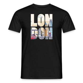 Londres - T-shirt homme - noir - Devant - AI Model Male 178 light (178cm)