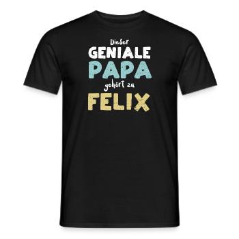 Dieser Geniale Papa Gehört Zu Felix - Männer T-Shirt - Schwarz - Vorne - AI Model Male 178 light (178cm)
