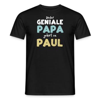 Dieser Geniale Papa Gehört Zu Paul - Männer T-Shirt - Schwarz - Vorne - AI Model Male 178 light (178cm)