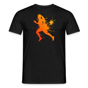 Jogging hommes fitness jogging course à pied - T-shirt homme - noir - Devant - AI Model Male 178 light (178cm)
