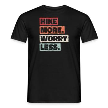 Randonnée Plus Souciez-vous moins. Conception de randonnée pédestre - T-shirt homme - noir - Devant - AI Model Male 178 light (178cm)