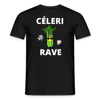 céleri rave - T-shirt homme - noir - Devant - AI Model Male 178 light (178cm)