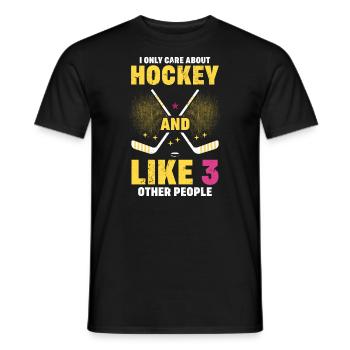 Je ne me soucie que du hockey et j’aime 3 autres personnes - T-shirt homme - noir - Devant - AI Model Male 178 light (178cm)