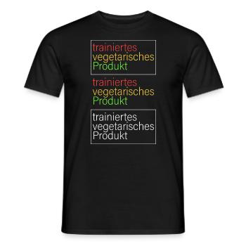 trainiert-vegetarisches Produkt - Männer T-Shirt - Schwarz - Vorne - AI Model Male 178 light (178cm)