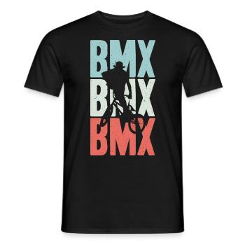Vintage and Retro BMX - Men's T-Shirt - black - Front - AI Model Male 178 light (178cm)