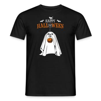 Happy Halloween Dog Spirit Pumpkin Dogs Wilsigns - Men's T-Shirt - black - Front - AI Model Male 178 light (178cm)