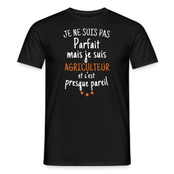 Pas Parfait Mais Agriculteur - T-shirt homme - noir - Devant - AI Model Male 178 light (178cm)