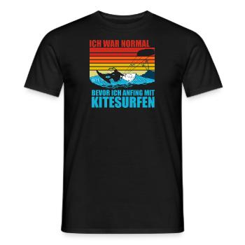 Ich War Normal Bevor Ich Anfing Mit Kitesurfen - Männer T-Shirt - Schwarz - Vorne - AI Model Male 178 light (178cm)