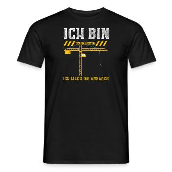 Ich Bin Der Bauleiter Ich Mach D... - Männer T-Shirt - Schwarz - Vorne - AI Model Male 178 light (178cm)