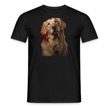 Golden Retriever Saint-Valentin - T-shirt homme - noir - Devant - AI Model Male 178 light (178cm)