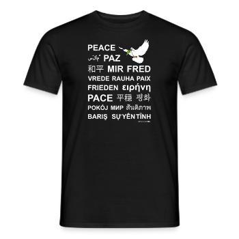 FRIEDEN! - in verschiedenen Sprachen - Männer T-Shirt - Schwarz - Vorne - AI Model Male 178 light (178cm)