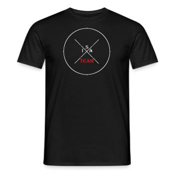 Team Isa white red Name Gift Gift Idea Circle - Men's T-Shirt - black - Front - AI Model Male 178 light (178cm)
