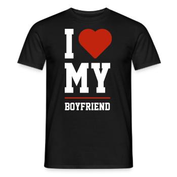 I Love My Boyfriend - Boyfriend Funny Gift - Men's T-Shirt - black - Front - AI Model Male 178 light (178cm)