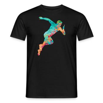 Jogging and running - Men's T-Shirt - black - Front - AI Model Male 178 light (178cm)