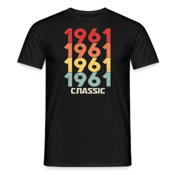 1961 Jubilé dans un style vintage classique 1961 - T-shirt homme - noir - Devant - AI Model Male 178 light (178cm)