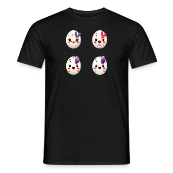 Vier bunte Eier Osterei Ostern - Männer T-Shirt - Schwarz - Vorne - AI Model Male 178 light (178cm)