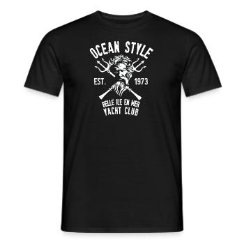 Poseidon schöne Insel auf See Yacht Club - Männer T-Shirt - Schwarz - Vorne - AI Model Male 178 light (178cm)