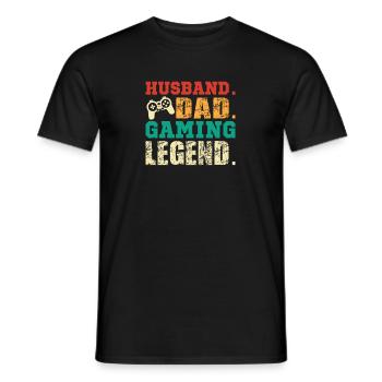 Ehemann Papa Gaming Legend - Geschenk für Gamer - Männer T-Shirt - Schwarz - Vorne - AI Model Male 178 light (178cm)