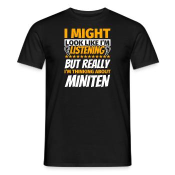 Miniten cadeau amusant - T-shirt homme - noir - Devant - AI Model Male 178 light (178cm)