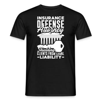 Insurance Defense Attorney Shielding Client - Men's T-Shirt - black - Front - AI Model Male 178 light (178cm)
