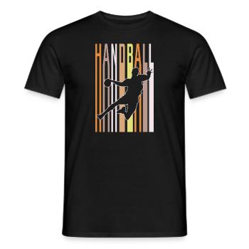 handball retro - Männer T-Shirt - Schwarz - Vorne - AI Model Male 178 light (178cm)